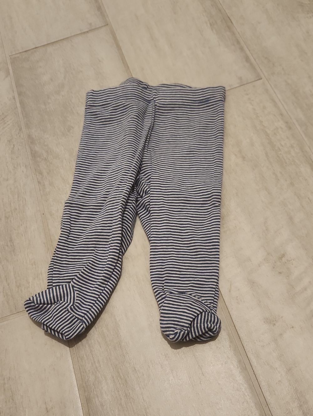 Striped Navy and White Baby Leggings